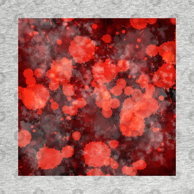 Floral Splash - Abstract in Red and Black by Krusty